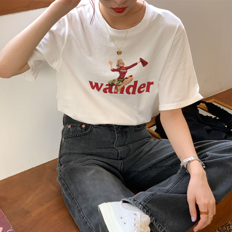 Áo thun NRVP tay ngắn cổ tròn phong cách Hàn Quốc trẻ trung thời trang dành cho nữ