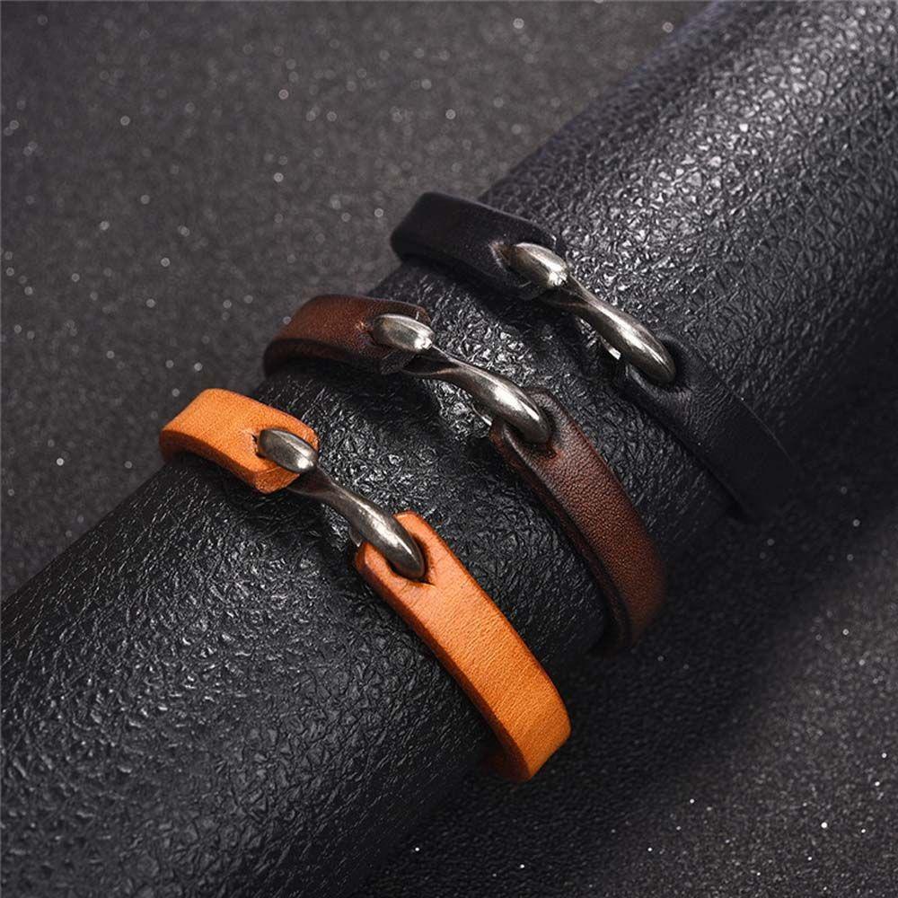 FORBETTER Vòng Tay Đơn Giản Màu Nâu / Đen 20cm / 21.5cm Phong Cách Cổ Điển Thời Trang Cho Nam Và Nữ