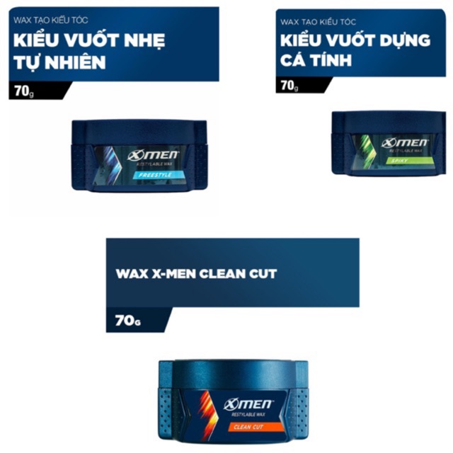 SÁP VUỐT TÓC XMEN FREESTYLE - CLEAN CUT - SPIKY 70G