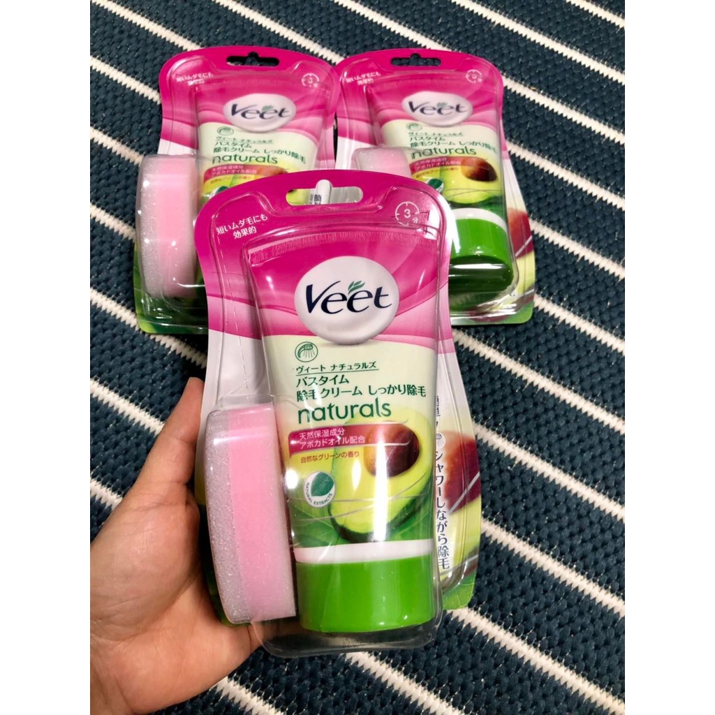 Kem wax lông Veet Silk &amp; Fresh cho da nhạy cảm nội địa Nhật Bản