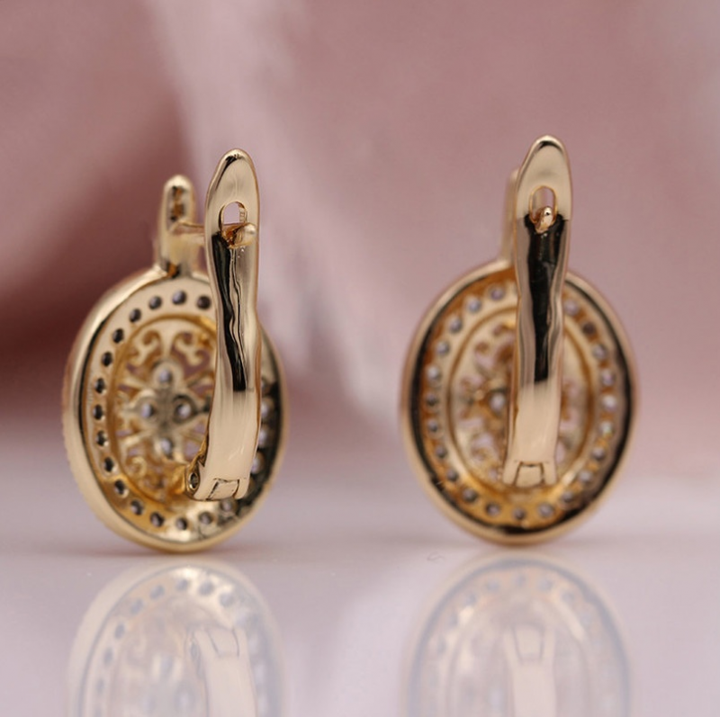 Đôi Khuyên Tai Tạo Hình Hoa Đính Đá Thời Trang Cho Nữ