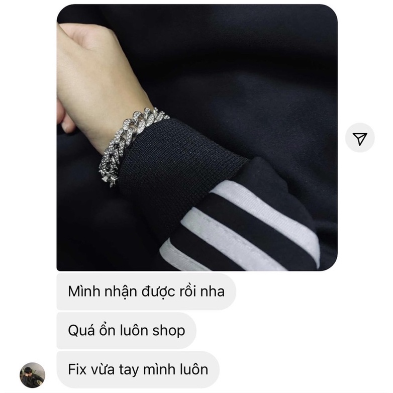 Vòng Tay Cuban, Vòng Tay Nam Nữ Đính Đá Phong Cách Hip Hop
