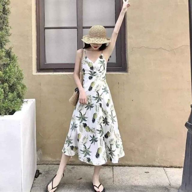 Váy Maxi Dứa siêu chảnh, hàng QC bao đẹp, rẻ nhất. có ảnh thật