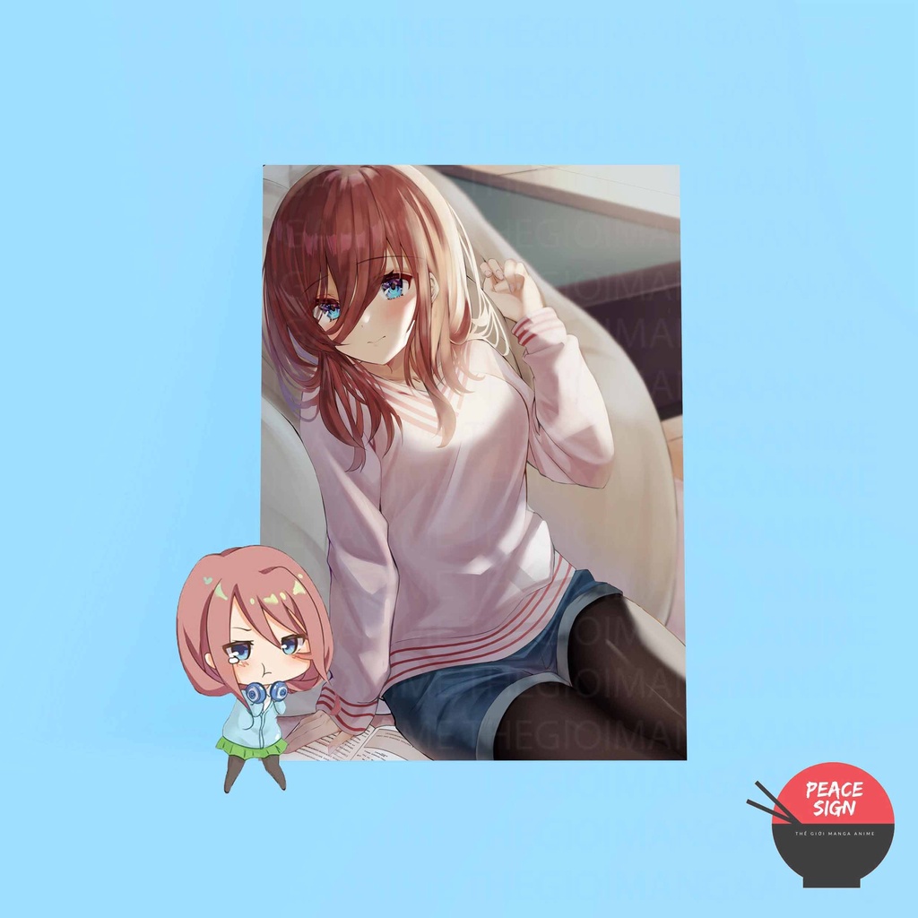 (NHIỀU MẪU) Tấm postER giấy 260gsm NAKANO MIKU - Gotoubun no Hanayome NHÀ CÓ NĂM NÀNG DÂU