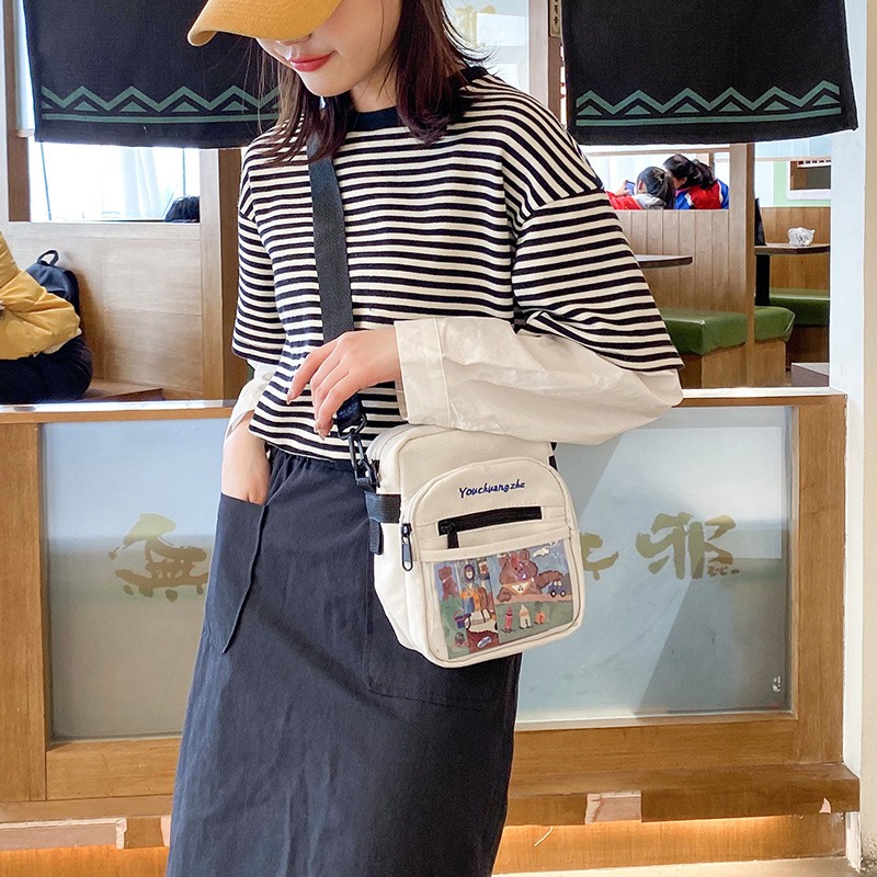 Túi tote trơn vải đeo chéo đi học canvas mềm giá rẻ TX617