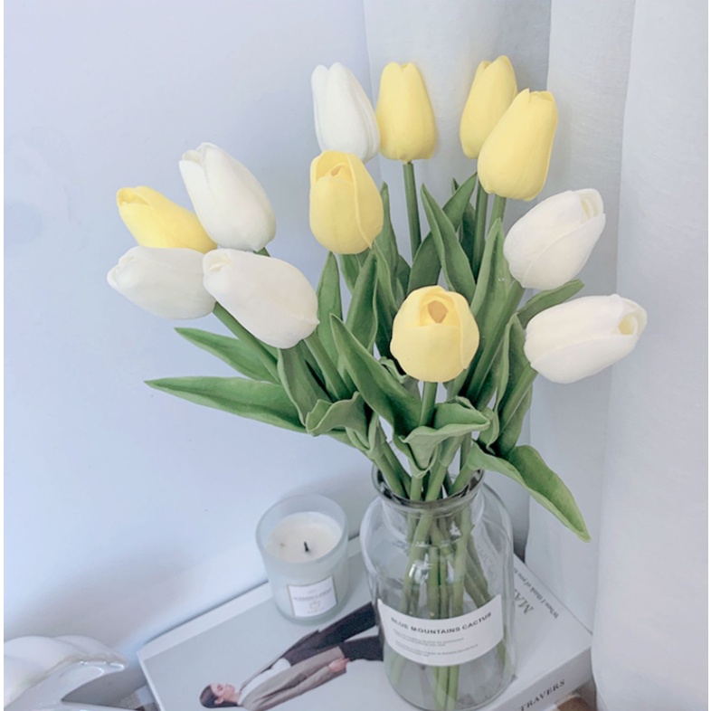 Hoa Tuylip Giả Chất Liệu PU Cao Cấp Trang Trí Nhà Cửa, Decor Studio, Trang Trí Phòng Khách