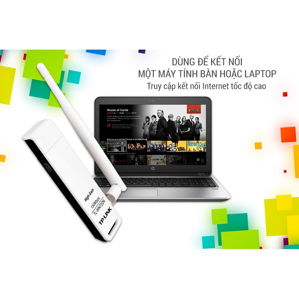 USB nhận WiFi TP-Link 150Mbps TL-WN722N (1 Angten) | BigBuy360 - bigbuy360.vn