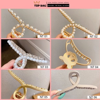 Kẹp tóc càng cua, kẹp tóc kim loại đính đá kiểu dáng hàn quốc cute