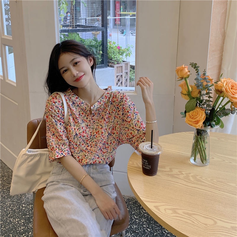 Áo Sơ Mi Nữ Tay Lỡ Họa Tiết Hoa Thời Trang Mới