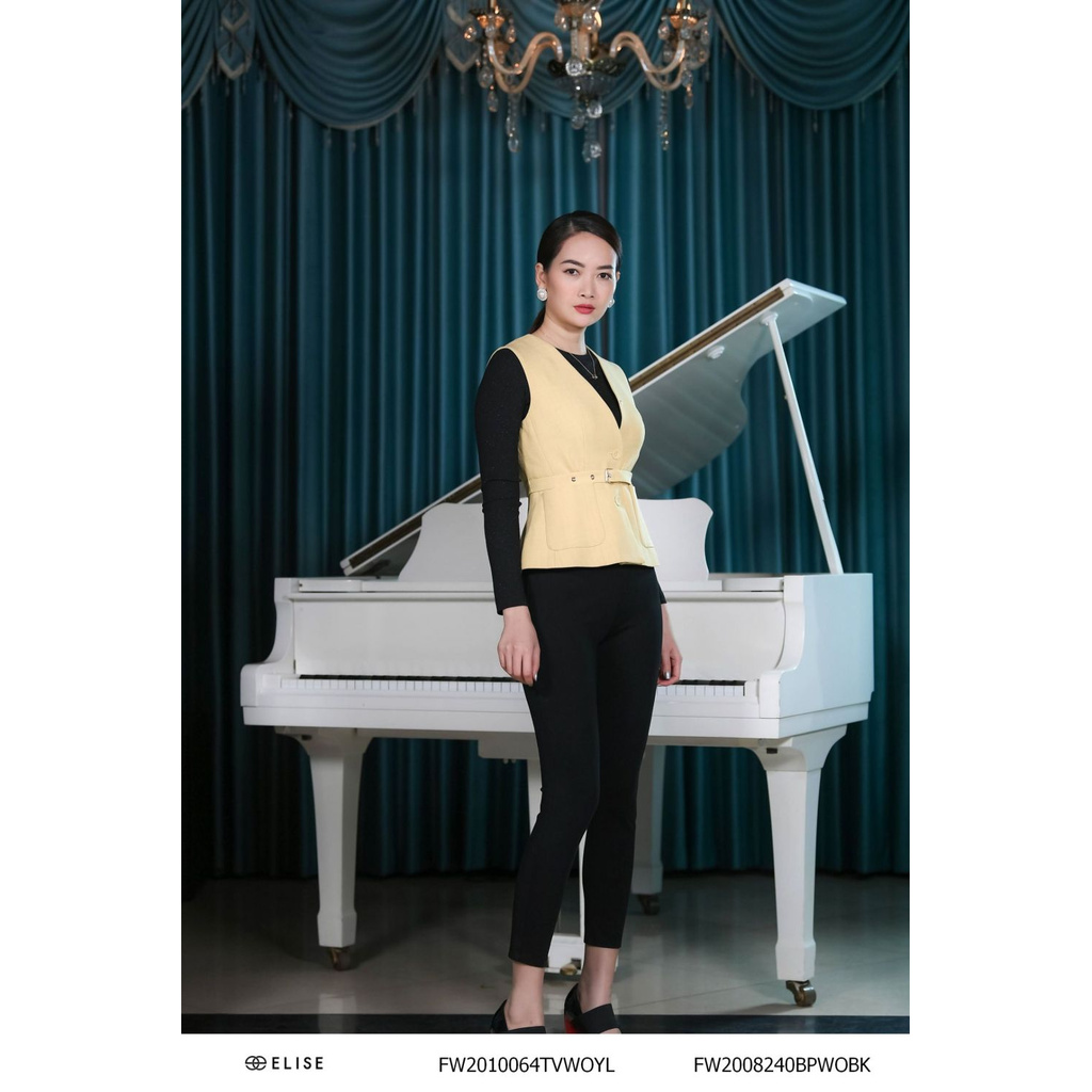 Quần dài đen khóa sườn Elise | BigBuy360 - bigbuy360.vn