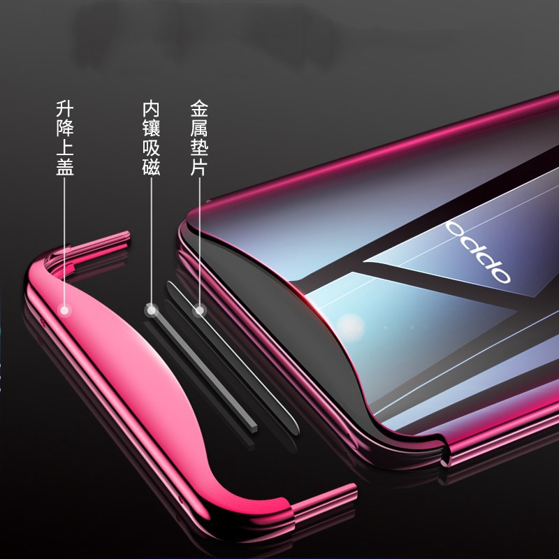 Ốp điện thoại nhựa PC 2 trong 1 thiết kế nam châm trượt nhiều màu sắc dành cho OPPO Find X