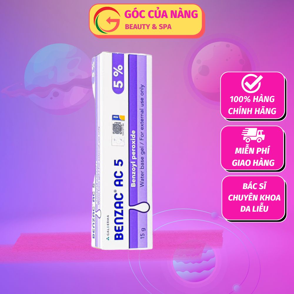 Kem chấm mụn Galderma Benzac AC 5 5% tuýp 15g