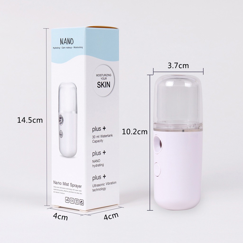 Máy giữ ẩm phun sương Nano PRITECH mini có thể sạc máy bổ sung nước cho mặt máy làm ẩm phun hơi lạnh