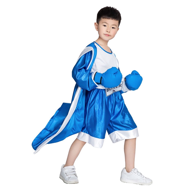 Bộ Quần Áo Tập Boxing Màu Đỏ Cho Bé