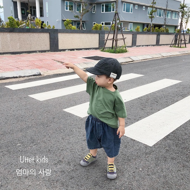 [Ảnh thật] Mũ lưỡi trai nhung thêu hàn quốc vành 50cm dành cho các bạn nhỏ từ gần 2 đến 5 tuổi
