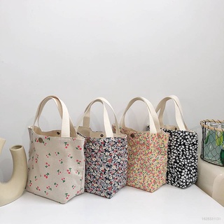 Túi vải canvas in họa tiết hoa nhỏ xinh xắn