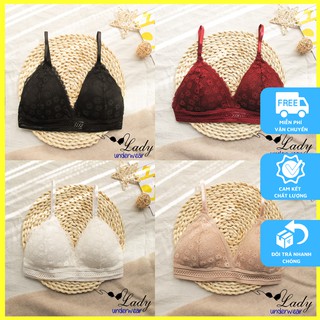 Áo bra nữ kiểu pháp không gọng, Áo Bralette nâng ngực phối hoa cao cấp nằm trong bộ sưu tập xuân hè 2021 free size