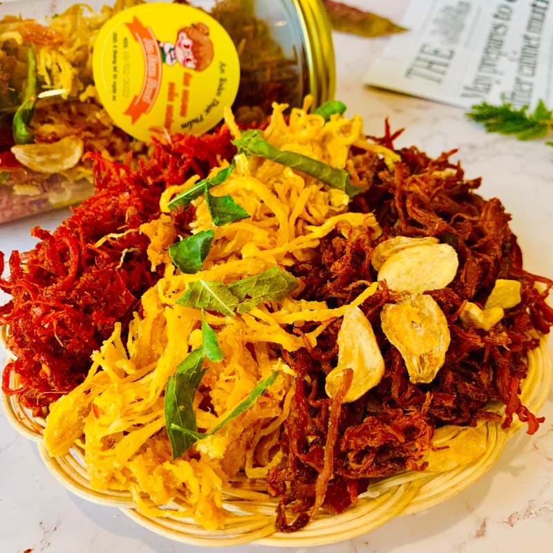 Hũ Mix 3 Vị Khô Gà – Khô Bò – Heo Cháy Tỏi [ LOẠI 1 ] Thơm Ngon Hũ Lớn 335G Cao Cấp – Quà Tặng Ăn Vặt