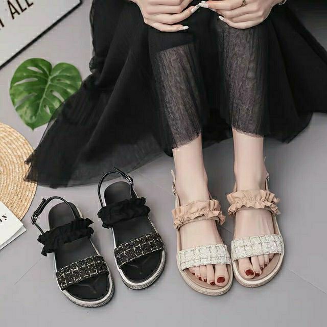 Sandal Nữ Đế Êm Quai Ngang Bèo Cực Xinh