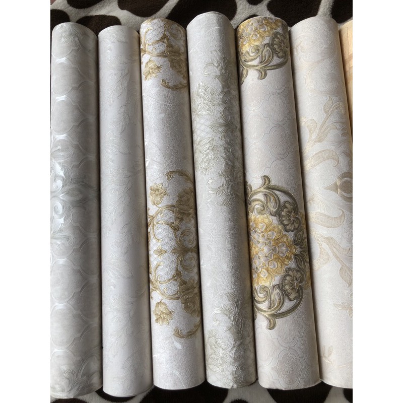 Thanh lý xả kho giấy dán tường khổ 53cm*10 mét dán keo sữa giấy dày đẹp vân nổi