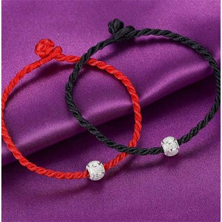 Vòng tay cặp charm đỏ may mắn bạc 925 cao cấp