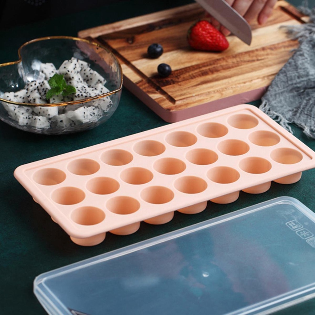 Khuôn Silicone Làm Đá Viên / Sô Cô La 21 Ngăn Hình Vuông / Tròn / Trái Tim