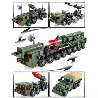 Lắp ráp lego 4 in 1 tên lửa phòng không quân đội