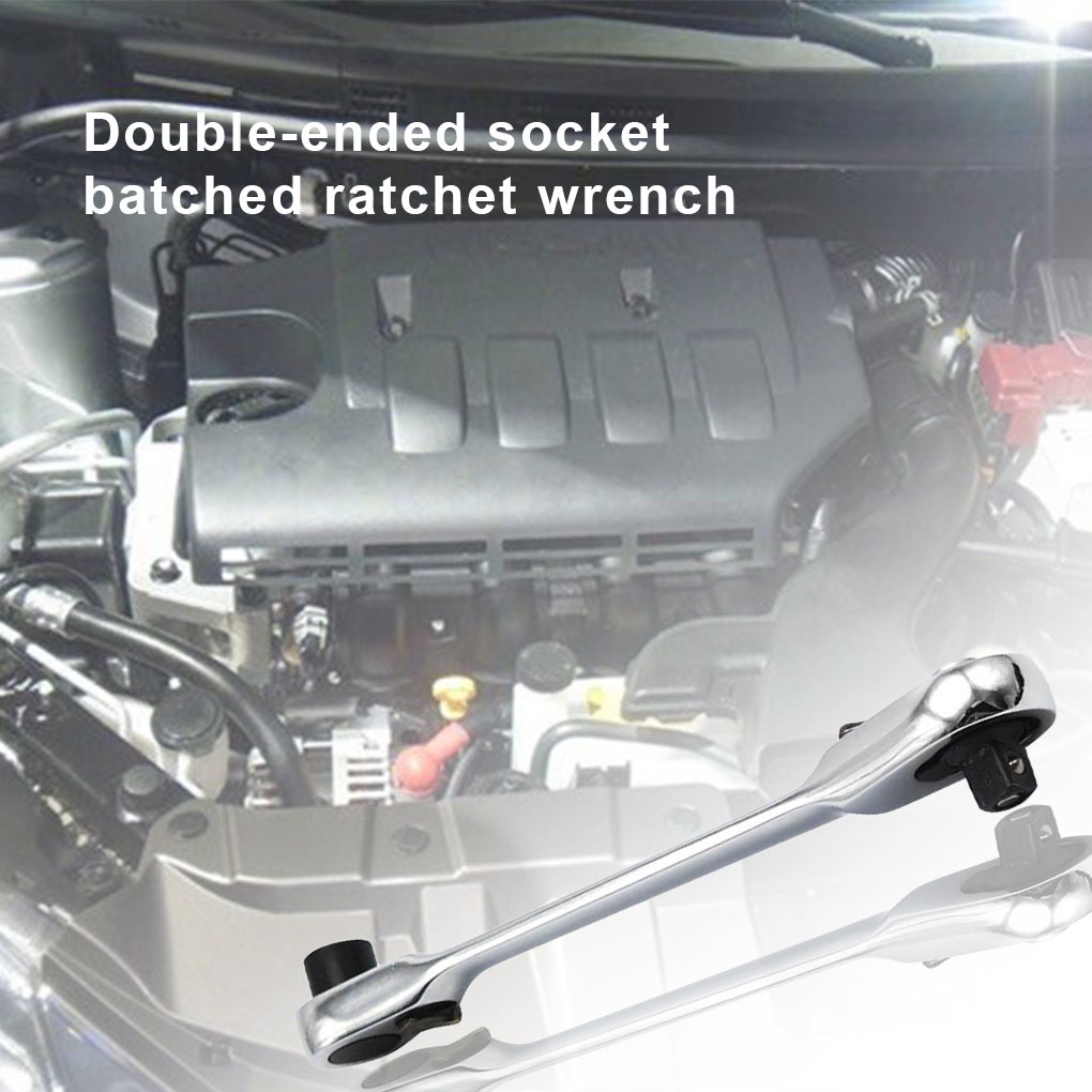 [CHOO] 1/4 Inch Mini Ratchet Wrench Double Head Torque Small Fly Socket Spanner Wrench Repair Tool