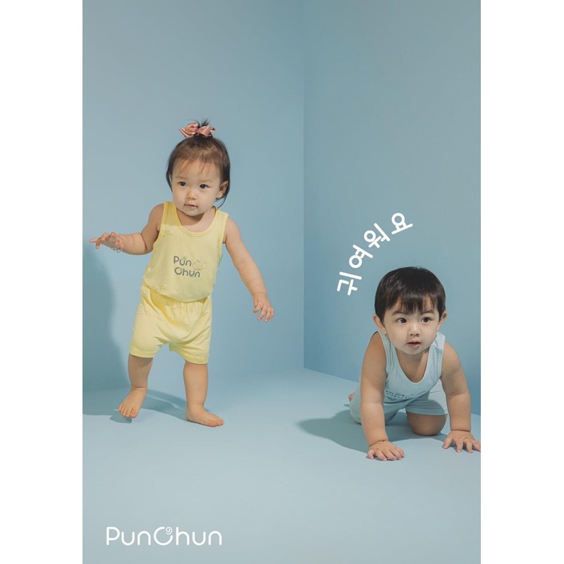 BỘ BA LỖ, SÁT NÁCH PUNCHUN CHO BÉ (6M-5Y) CHẤT COTTON MỀM MÁT, MÀU SẮC ĐẸP