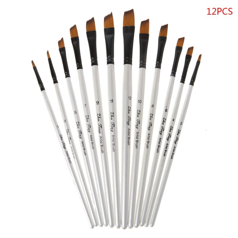 ✿ Set 12 Cọ Vẽ Tranh Sơn Dầu Chuyên Dụng