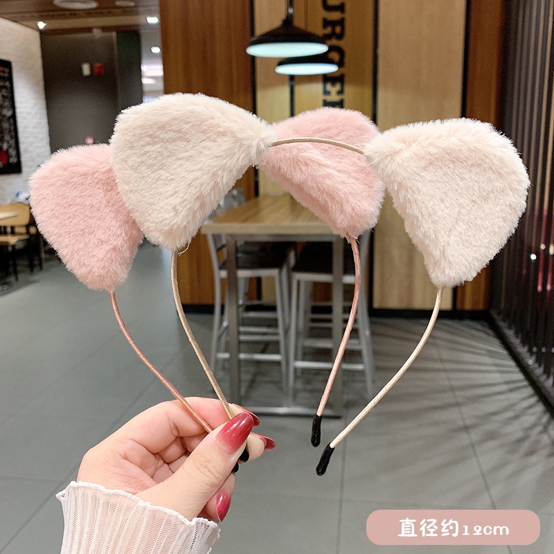 Băng Đô Cài Tóc Tai Mèo Màu Hồng Dễ Thương Phong Cách Hàn Quốc Cho Nữ