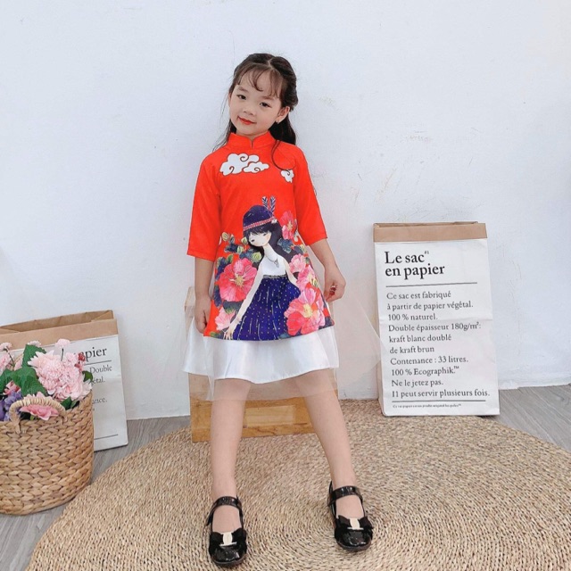 Áo dài lụa vân sóng gỗ