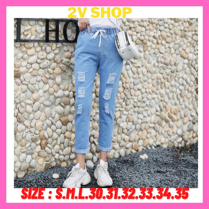 Quần Jean Baggy Rách Nữ M70