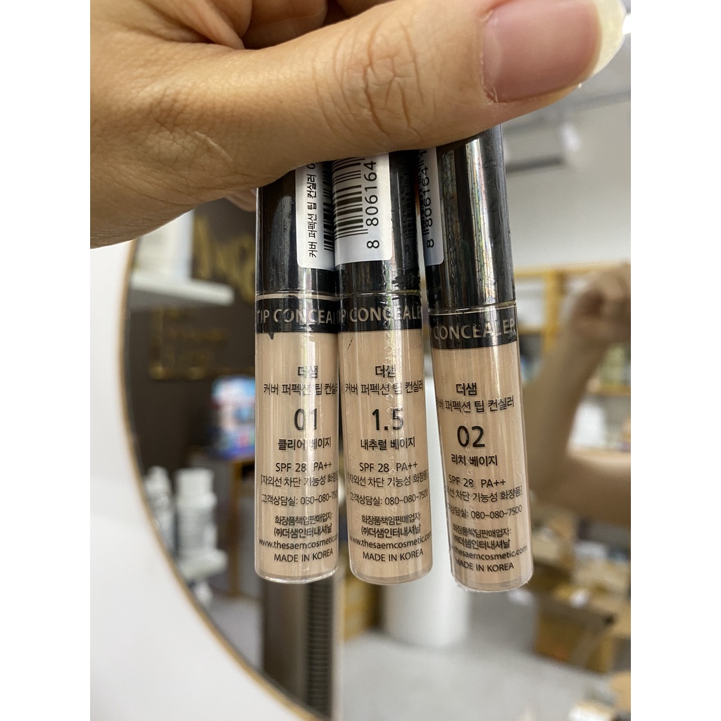 Kem Che Khuyết Điểm The Saem Cover Perfection Tip Concealer SPF28 PA++ 6.5g