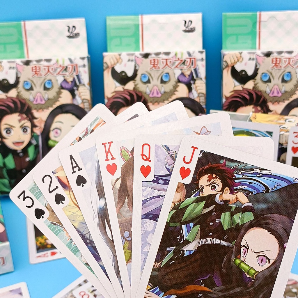 Bộ bài tây in hình nhân vật hoạt hình Demon Slayer Kimetsu No Yaiba