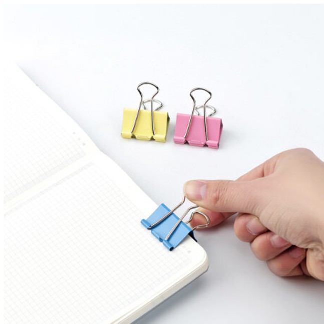 Kẹp Bướm 32mm (24 chiếc/hộp) GuangBo, kim loại mạ sơn, Hồng, Xanh dương, Xanh lá, Vàng JTC008