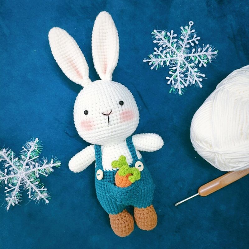 Đồ chơi cho bé - Thỏ Bunny móc bằng len
