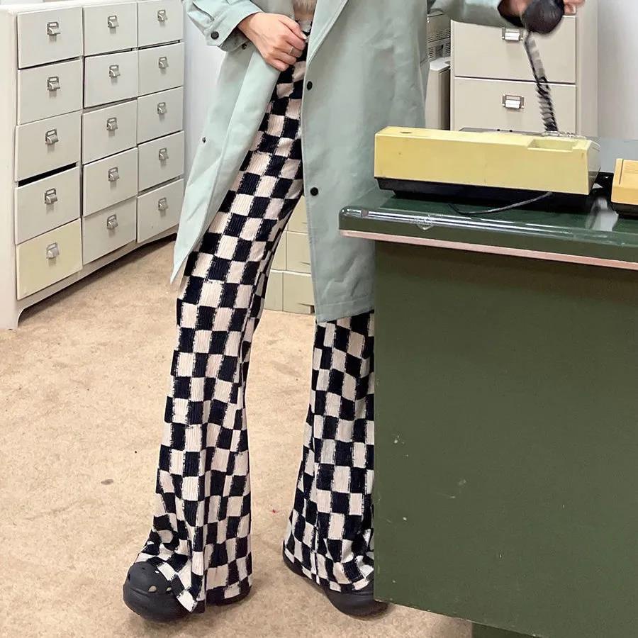 【77】Quần Thể Thao Mỏng Lưng Cao Dáng Rộng Họa Tiết Kẻ Sọc Hợp Xu Hướng Cho Nữ