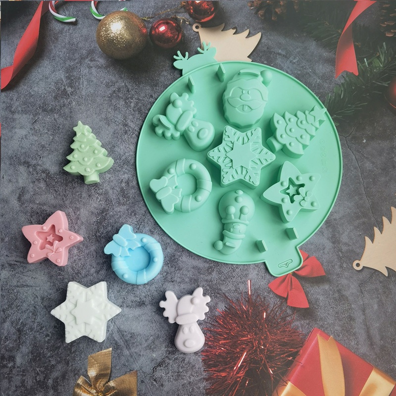Khuôn Silicone Tạo Hình Làm Bánh Kẹo Hình Người Tuyết 3D Thân Thiện Với Môi Trường