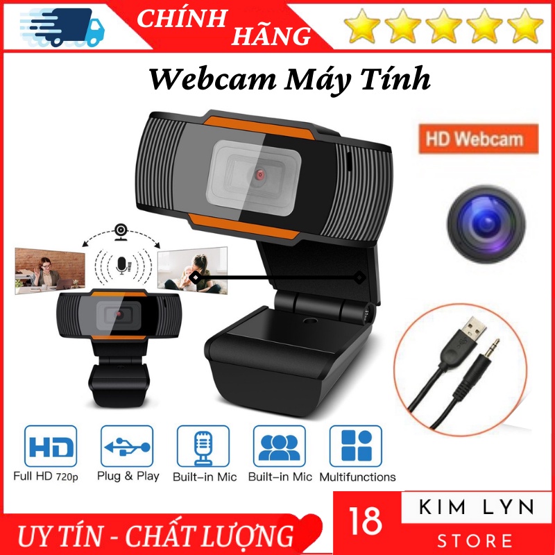 Webcam Máy Tính Có Mic Hỗ Trợ Học Online Livestream Và Làm Việc Hình Ảnh Sắc Nét - Bảo Hành 12 Tháng