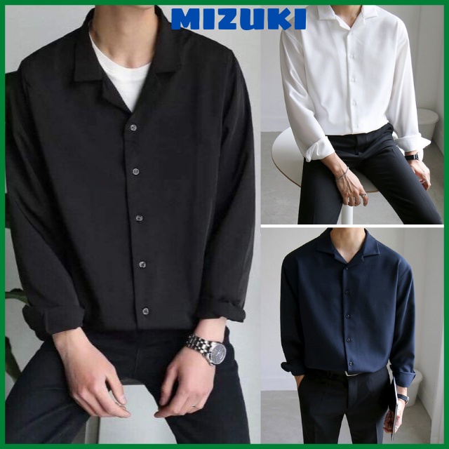 Áo Sơ Mi Rộng Tay Dài Nam Nữ Unisex Cổ Vest Nhiều Màu Sắc, Vải Lụa Mềm Mát, Không Nhăn,Thấm Hút Mồ Hôi SMVRTD Từ 40-90kg