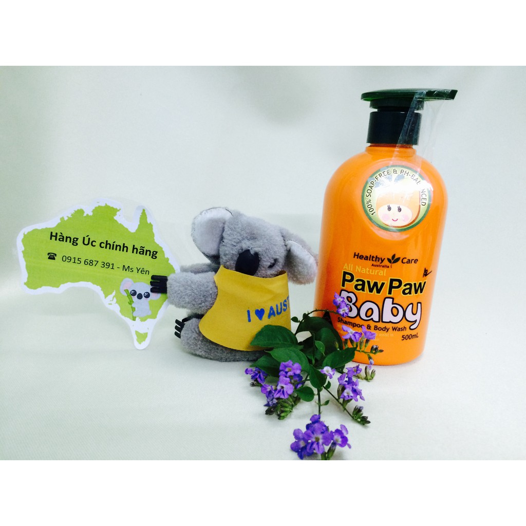 healthy care all natural paw paw baby shampoo wash 500ml