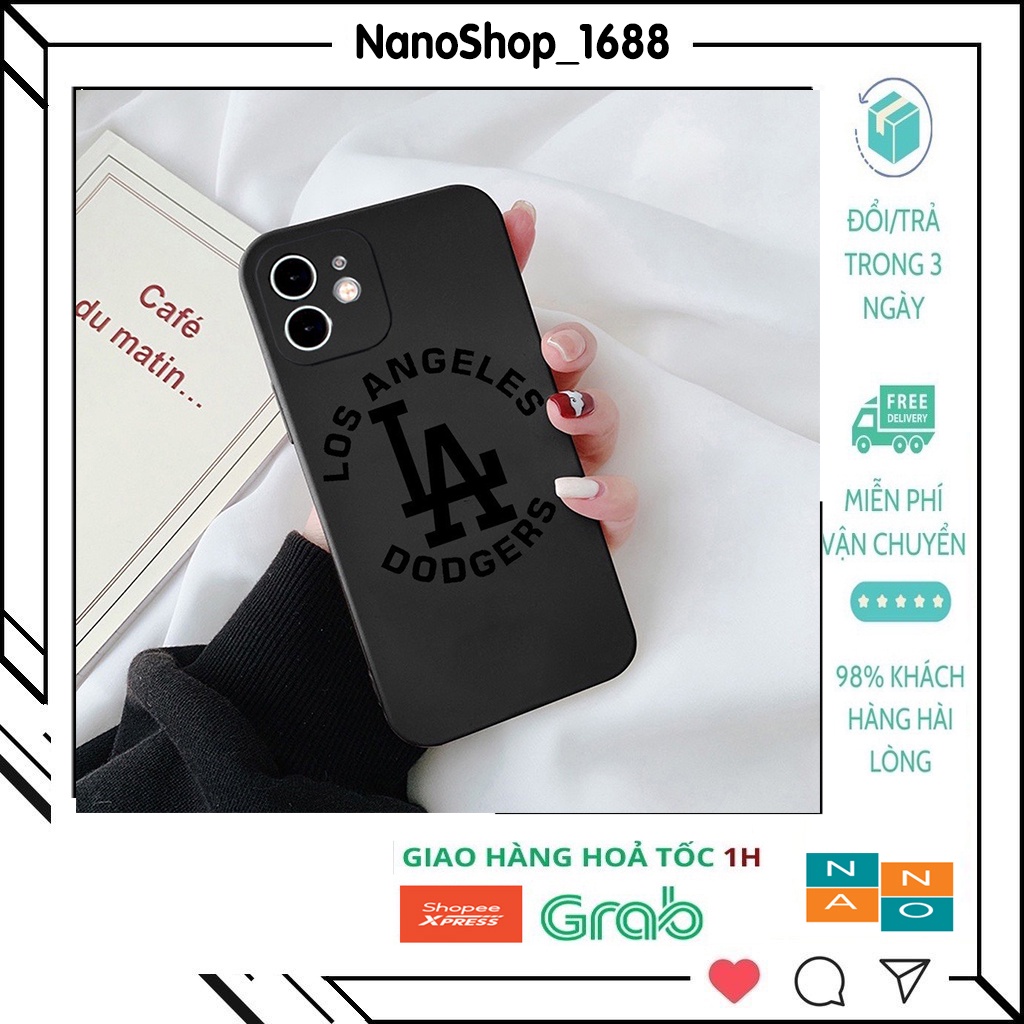 Ốp Lưng Iphone Cạnh Vuông, Bảo Vệ Camera In Logo LA Nhám ip 7Plus,8Plus,x,xs,xsmax,11,11promax,12,12promax,13,13promax