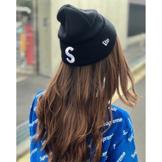 Mũ len sup. new era s logo beanie
