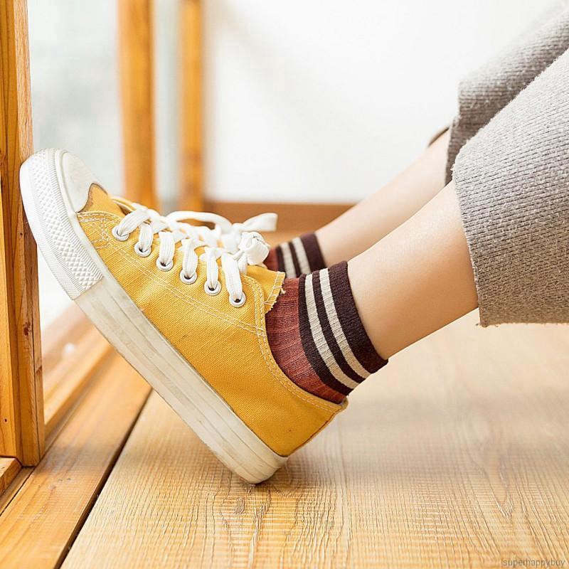 Women's Ankle Socks Korean Fashion Simple Short Striped Socks