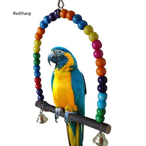 Xích đu đồ chơi nhiều màu sắc đáng yêu gắn lồng chim vẹt