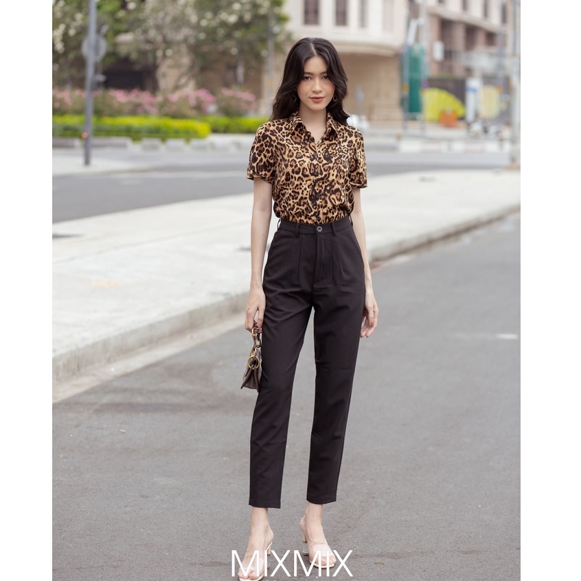 Áo sơ mi họa tiết Beo Trẻ Trung - MixMix - Hàng Thiết Kế - Hình Chụp Thật