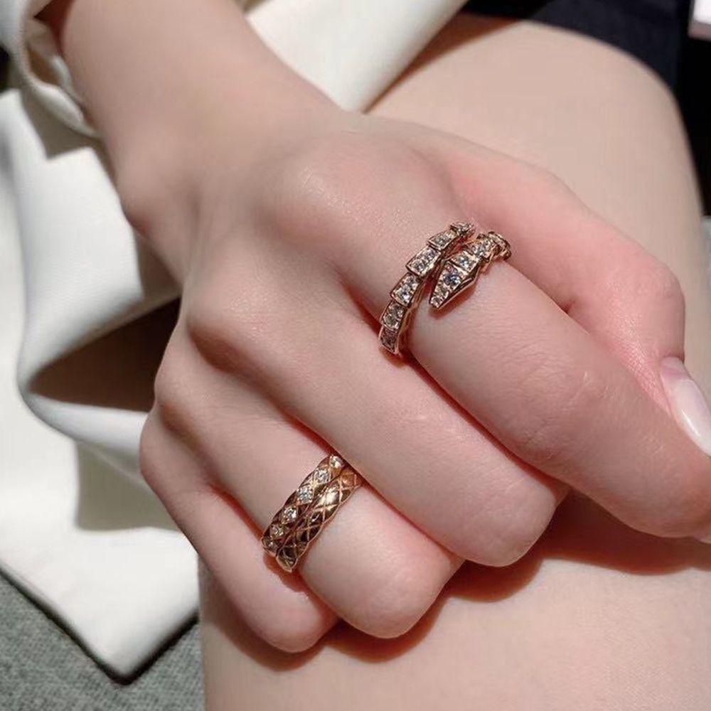 Nhẫn Hình Rắn Bằng Đồng Tùy Chỉnh Phong Cách Hàn Quốc Thời Trang Cá Tính Cho Nữ