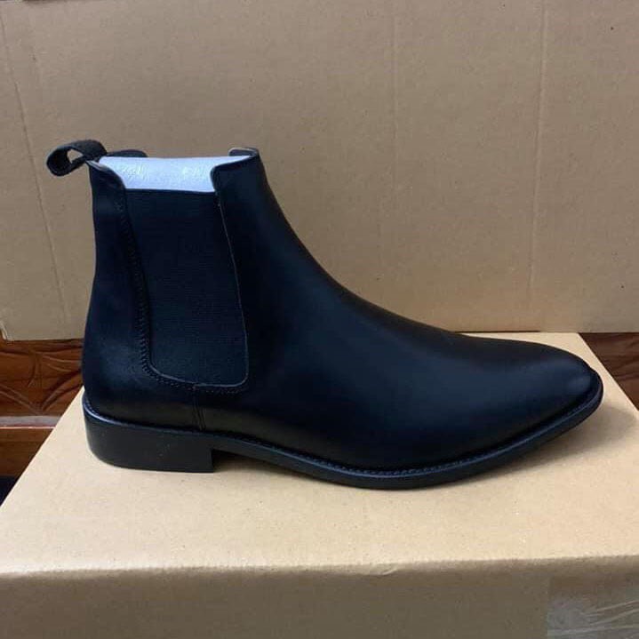 Giày Chelsea Boots Nam da bò đế cao su đúc - Boots cho nam dễ phối đồ tăng chiều cao, giày cao cổ nam da bò.