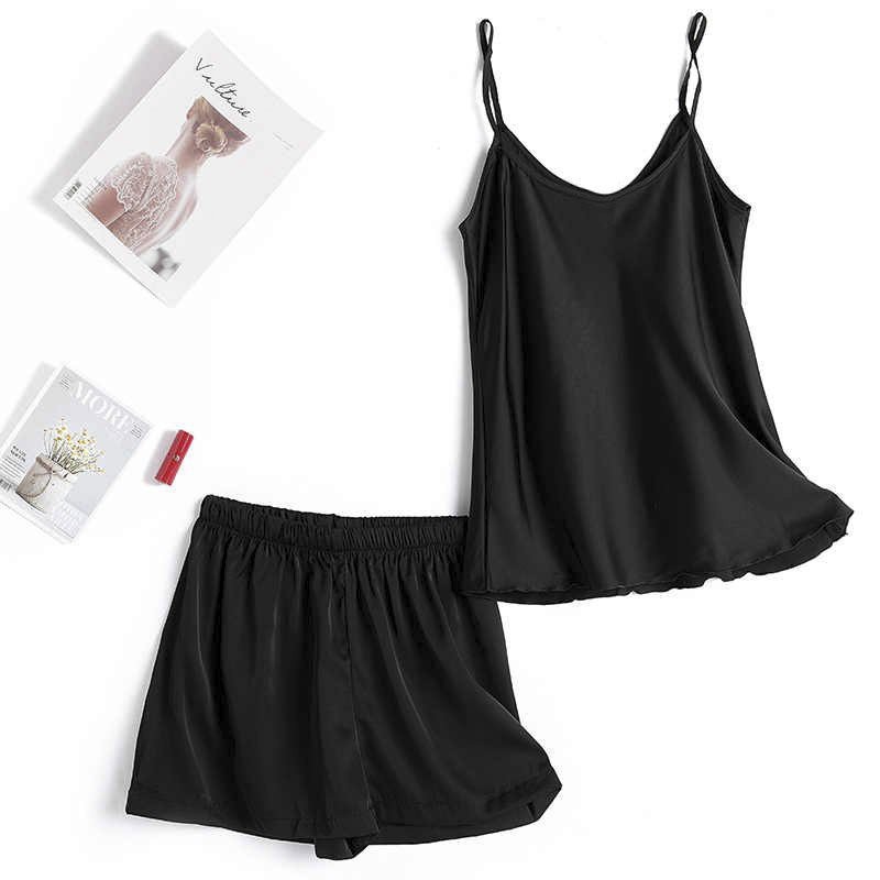 Bộ ngủ 2 dây lụa 3 màu xinh xắn, bộ đồ ngủ nữ lụa pijama lụa đùi mặc nhà nhẹ nhàng thoải mái